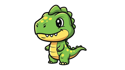 Fototapeta premium Adorable Cartoon Dinosaur Character with Big Eyes and Friendly Smile 1.