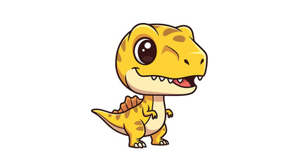Obraz premium Adorable Cartoon Tyrannosaurus Rex Character Illustration on White Background 9.