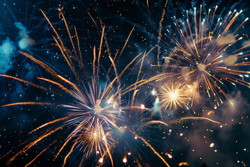 Dreamy Fireworks Bokeh Night