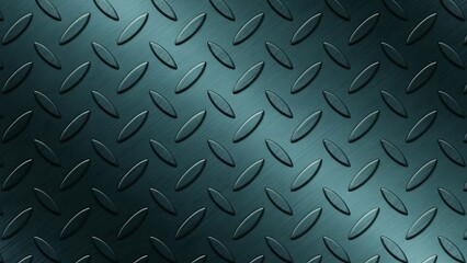 metal tread plate texture in teal and dark steel blue colors