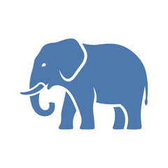 Blue elephant silhouette Vector