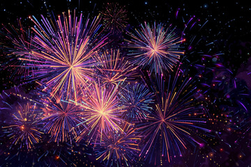 Dreamy Fireworks Bokeh Night