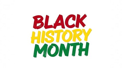 Fototapeta premium Black History Month colorful text on white background
