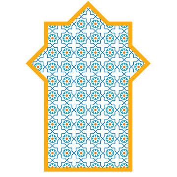 Islamic Geometric Pattern Collection with Crescent Moon and Star Ornament