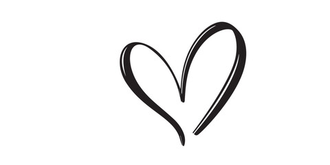 Fototapeta premium Simple hand drawn heart symbol on white background