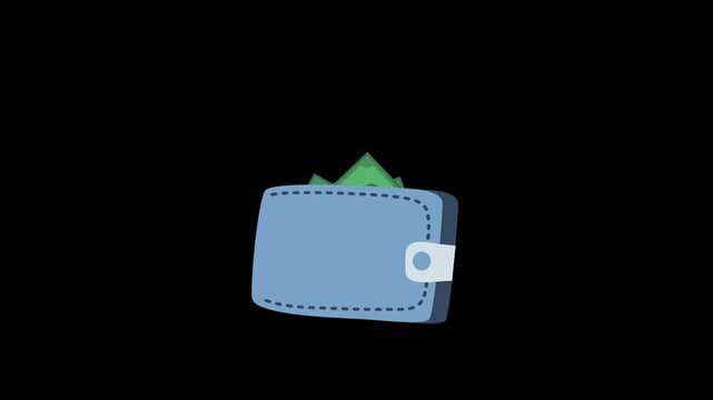 Wallet and money. Cash money concept icon