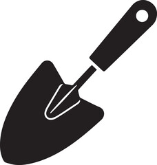 Garden trowel icon silhouette vector black on a white background