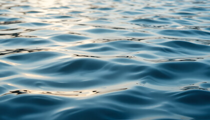 Blue Ocean Water Surface Texture with Gentle Waves