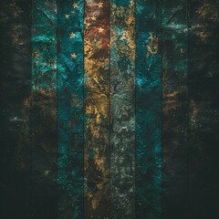 Rustic Wooden Planks with Gold and Blue Textures