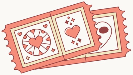 Vibrant heart themed tickets for love and romance events