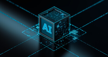 AI - Artificial Intelligence. Big Data and Deep Machine learning Concept. Business Internet Technology