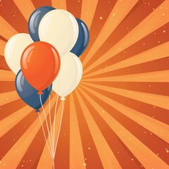 Colorful Balloons Floating Against Radiant Background