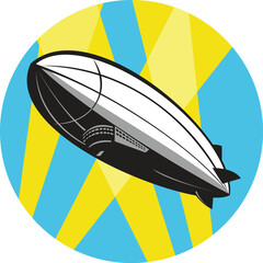 Zeppelin Blimp Flying Overhead Circle Retro © Yasin_Alam