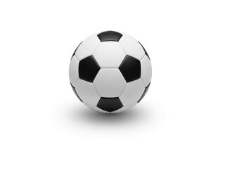 Fototapeta premium Classic black and white soccer ball on white surface