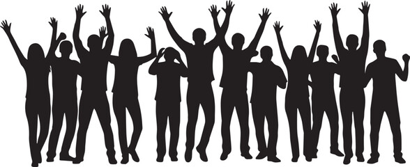 Group of people celebrating together