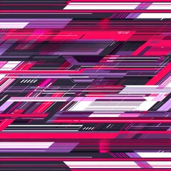 Vibrant Glitch Art with Red and Black Lines