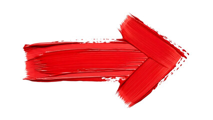 Red Paint Arrow Pointing Right isolated on a transparent background