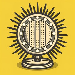 Retro Sunburst Circuit Board Illustration