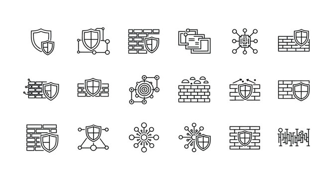 Collection of security and network icons