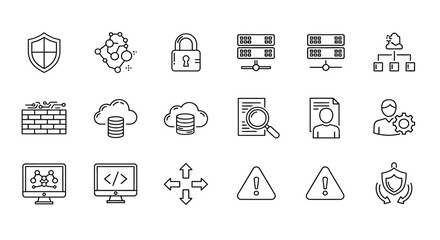 Fototapeta premium Information security and data management icons