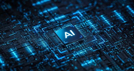 AI - Artificial Intelligence. Big Data and Deep Machine learning Concept. Business Internet Technology