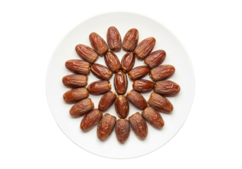 almonds arranged in a circular pattern on white plate