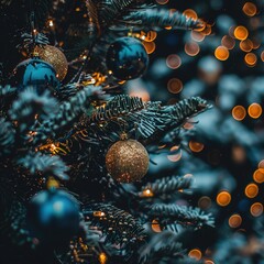 Festive Christmas Tree with Ornate Baubles