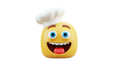 Chef Emoji with Open Mouth and Chef Hat