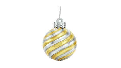 Gold and Silver Swirled Christmas Ornament