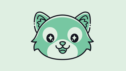 Obraz premium Cute Cartoon Fox Head with Sparkling Eyes and Happy Smile.