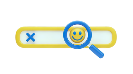 Search Bar with Magnifying Glass and Smiley Face