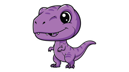 Obraz premium Adorable Purple Cartoon Tyrannosaurus Rex with Big Eyes 2.