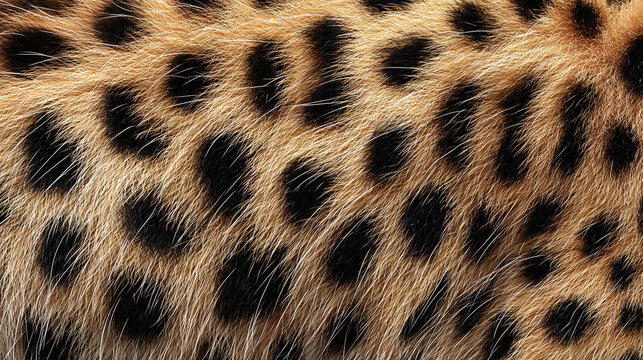 Close-up of a cheetah's unique coat, displaying its distinctive spotted pattern