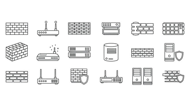 Network and computer hardware icons collection
