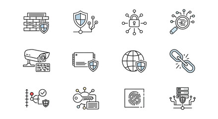 Illustrations of various security measures