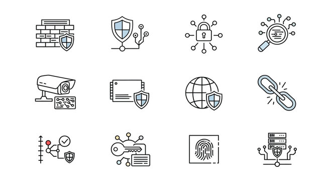 Illustrations of various security measures
