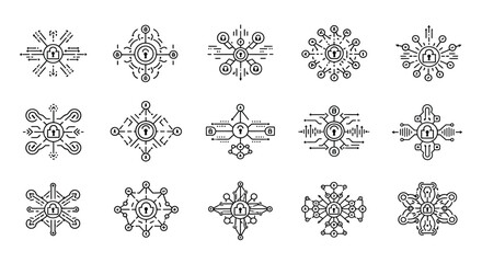 Collection of geometric symbols and logos