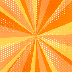 アメコミ風のポップな背景イラスト　集中線・オレンジ