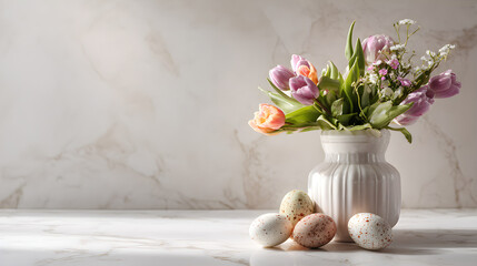 bouquet of tulips in a vase