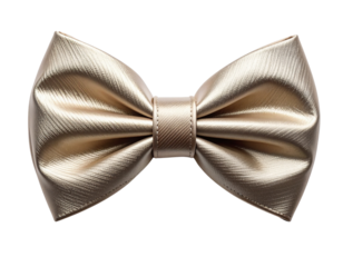 Floating Bow Tie with Loose Ends, Angled Perspective, Dynamic Fashion Concept, Generative AI, isolated on transparent background