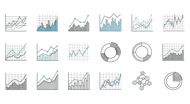 Collection of various data visualization graphs