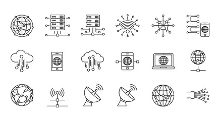 Network and communication technology icons