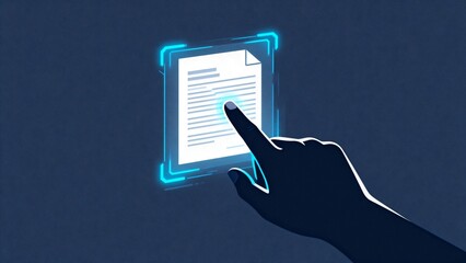 Hand interacting with digital document
