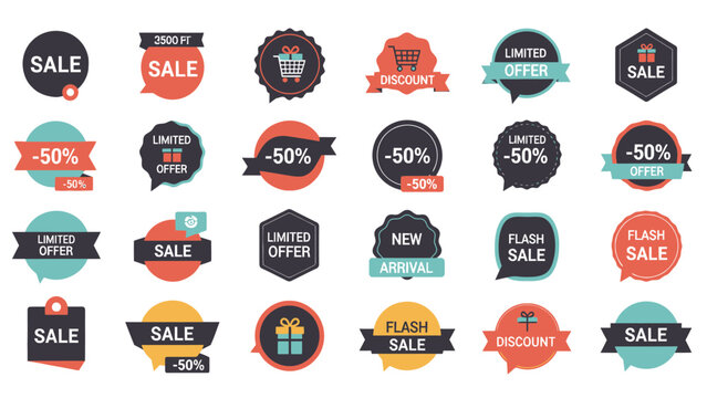 Sale badge set. Discount and offer stickers.