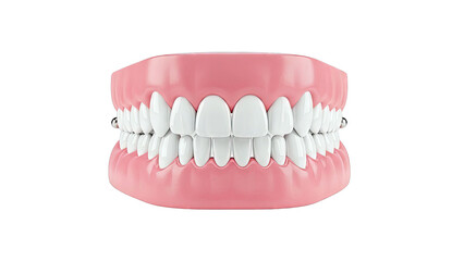 Obraz premium Dental Model with Brackets and White Teeth