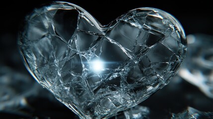 Shattered heart of glass, shards surround