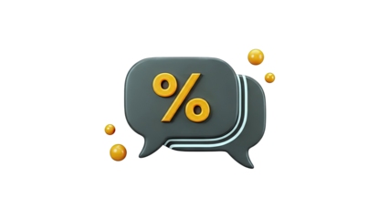 Percentage Symbol in Speech Bubbles