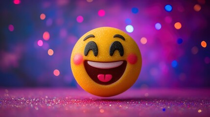 Smiling emoji, vibrant colors