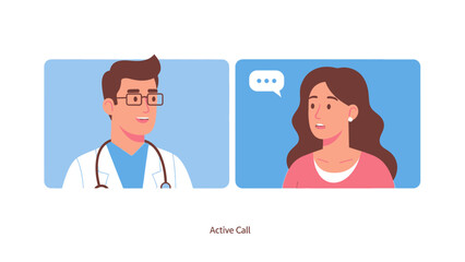 Fototapeta premium Virtual Healthcare Connection: A Modern Telemedicine Encounter