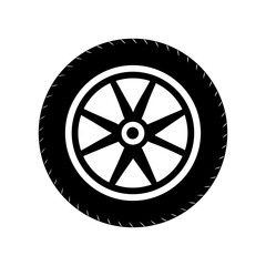 Fototapeta premium Car Tire and Rim Symbol Illustration.